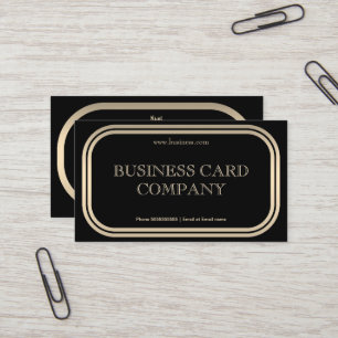 Carte De Visite Simple or Noir Élégant Classy 2C simple