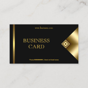 Carte De Visite Simple or Noir Elegant Classy 4a