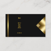 Carte De Visite Simple or Noir Elegant Classy 4a (Dos)