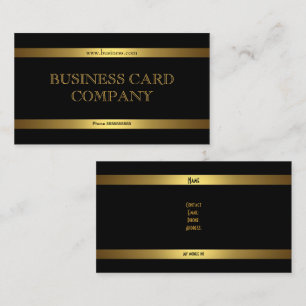 Carte De Visite Simple Or Noir Noir Élégant Classy