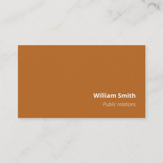 Carte De Visite Simple orange classique propre (Devant)