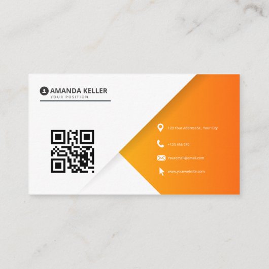 Carte De Visite Simple orange élégant (Dos)