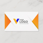 Carte De Visite Simple orange élégant (Devant)