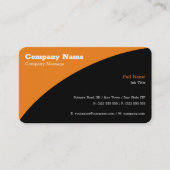 Carte De Visite Simple orange noire (Devant)
