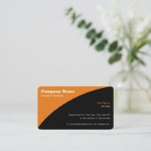 Carte De Visite Simple orange noire (Debout devant)