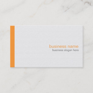 Carte De Visite Simple Orange simple et moderne en blanc