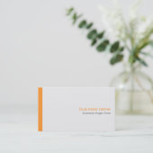 Carte De Visite Simple Orange simple et moderne en blanc (Debout devant)