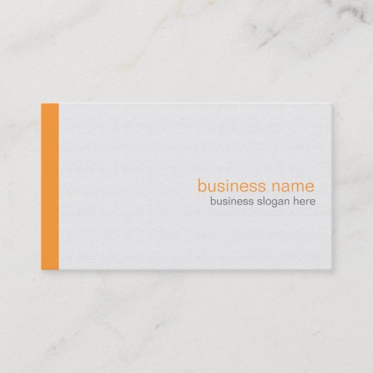 Carte De Visite Simple Orange simple et moderne en blanc (Devant)