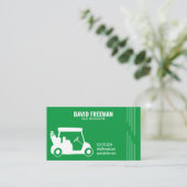 Carte De Visite Simple Panier Silhouette Green moniteur de golf (Debout devant)