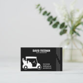 Carte De Visite Simple Panier Silhouette Noir instructeur de golf (Debout devant)