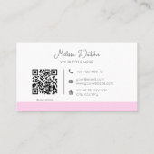 Carte De Visite Simple pastel rose QR code féminin (Dos)