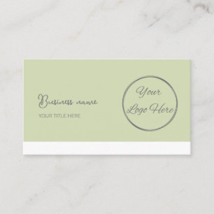 Carte De Visite Simple pastel vert QR code féminin