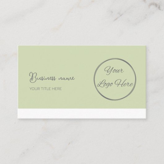 Carte De Visite Simple pastel vert QR code féminin (Devant)