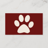 Carte De Visite simple patte pour animal de compagnie (Dos)