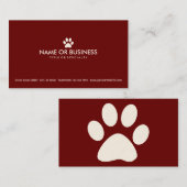 Carte De Visite simple patte pour animal de compagnie (Devant / Derrière)