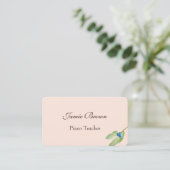 Carte de visite simple Pêche Botanique Bleu Berrie (Debout devant)