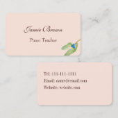 Carte de visite simple Pêche Botanique Bleu Berrie (Devant / Derrière)