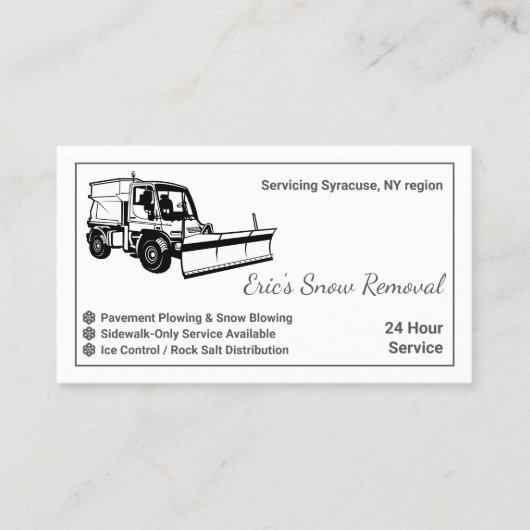 Carte De Visite Simple Pellage de neige (Devant)