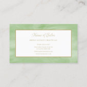 Carte De Visite Simple Peridot Marbre Vert Élégant Script or (Dos)