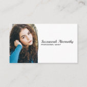 Carte De Visite Simple personnalisé Oval Photo QR Code Profession (Devant)