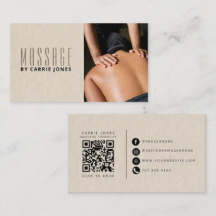 Carte De Visite Simple Photo de Thérapeute de Massage