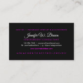 Carte De Visite Simple Pink Black Jewelry Custom Logo (Dos)
