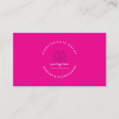 Carte De Visite Simple Pink Black Jewelry Custom Logo (Devant)