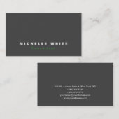 Carte De Visite Simple Plain Elegant Grey Professionnel Moderne (Devant / Derrière)