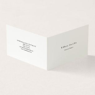 Carte De Visite Simple Plain Elegant Signature Cream Moderne