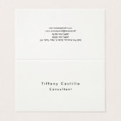 Carte De Visite Simple Plain Elegant Signature Cream Moderne (Extérieur déplié)