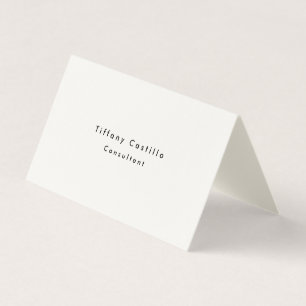Carte De Visite Simple Plain Elegant Signature Cream Moderne