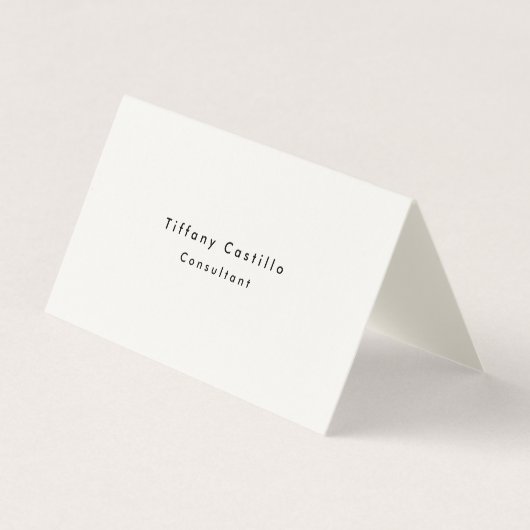 Carte De Visite Simple Plain Elegant Signature Cream Moderne (Devant)