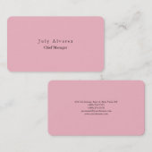 Carte De Visite Simple Plain Élégante Rose moderne rose Feminine (Devant / Derrière)