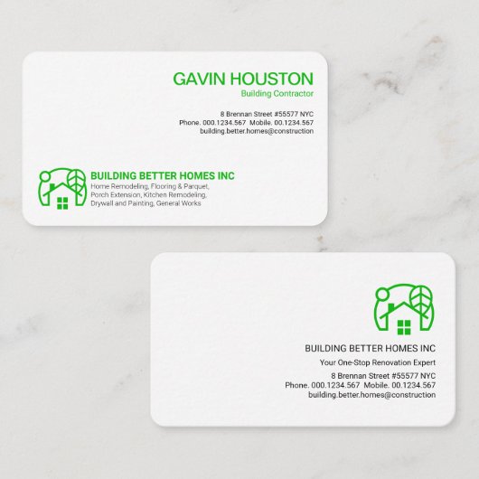 Carte De Visite Simple Plain Moderne Professionnel Design Élégant (Devant / Derrière)