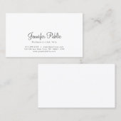 Carte De Visite Simple Plain Professionnel Moderne Blanc Élégant (Devant / Derrière)