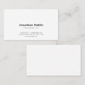 Carte De Visite Simple Plain Professionnel Moderne Élégant Blanc (Devant / Derrière)