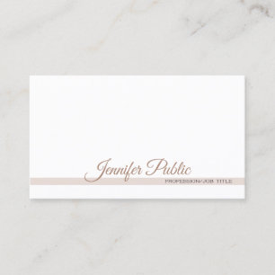 Carte De Visite Simple Plain Professionnel Moderne Élégant Blanc