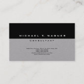 Carte De Visite Simple Plain Simple Black Grey tendance moderne (Devant)
