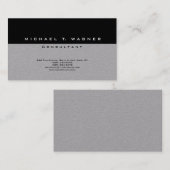 Carte De Visite Simple Plain Simple Black Grey tendance moderne (Devant / Derrière)
