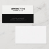 Carte De Visite Simple Plaque moderne professionnel noir et blanc (Devant / Derrière)