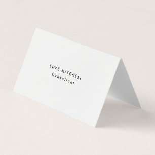 Carte De Visite Simple Plat tendance Blanc Professionnel Créatif