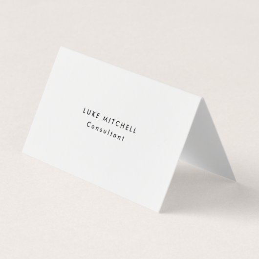 Carte De Visite Simple Plat tendance Blanc Professionnel Créatif (Devant)