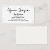 Carte de visite simple pour la presse à cheveux (Devant / Derrière)