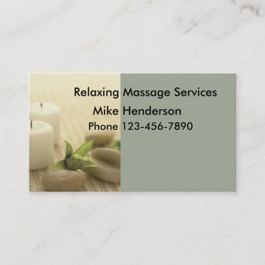 Carte de visite simple pour massage (Devant)
