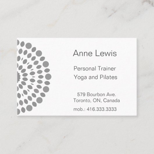 Carte de visite simple pour Pilates ou professeur (Devant)