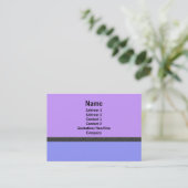 Carte De Visite simple pourpre bleu (Debout devant)