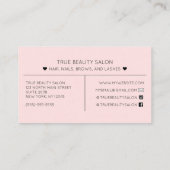 Carte De Visite Simple Pretty Rose Hearts Typographie Loyauté (Dos)