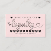 Carte De Visite Simple Pretty Rose Hearts Typographie Loyauté (Devant)