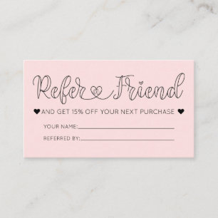 Carte De Visite Simple Pretty Rose Hearts Typographie Référence