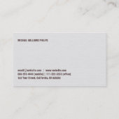 Carte De Visite Simple profession professionnelle élégante métal (Dos)